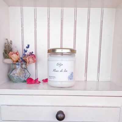 Linen flower scented candle 200g