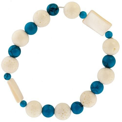 Bracelet howlite/white foam coral