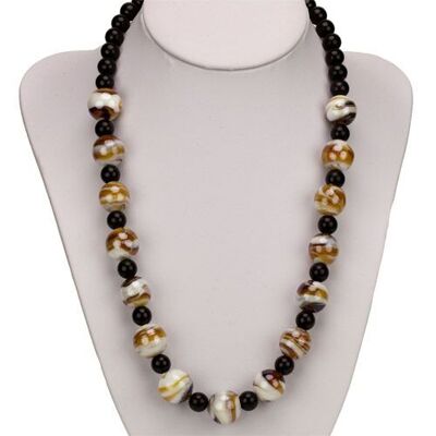 Collier Cara, perle marron 14mm