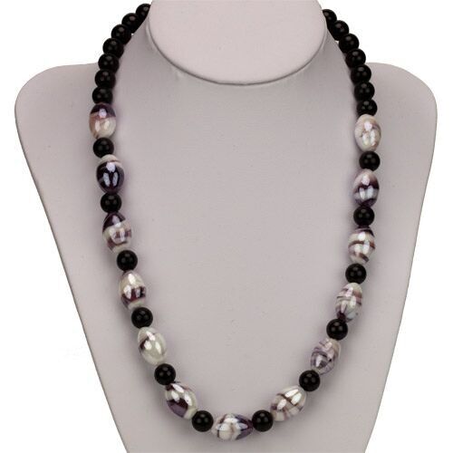 Collana Cara, Viola Oliva 10x15mm