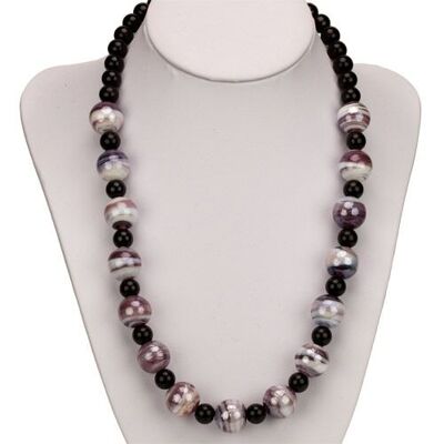 Collana Cara, perla viola 14mm