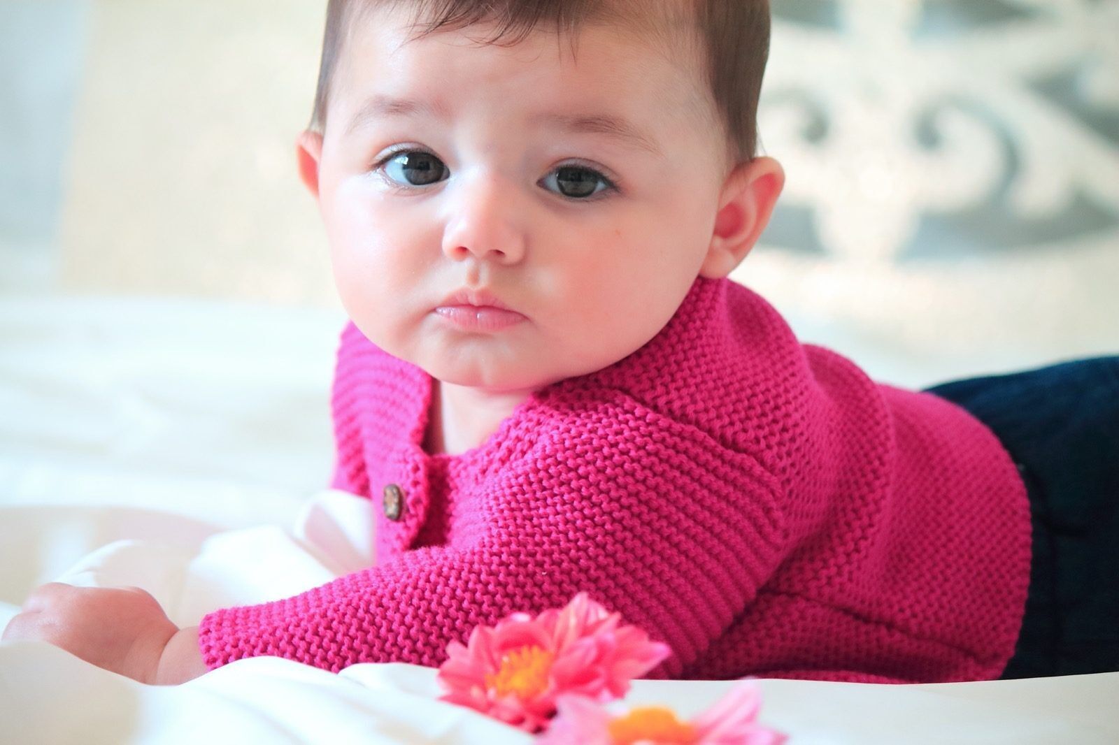 Cardigan per neonato in 100% lana merino - Alpenrose