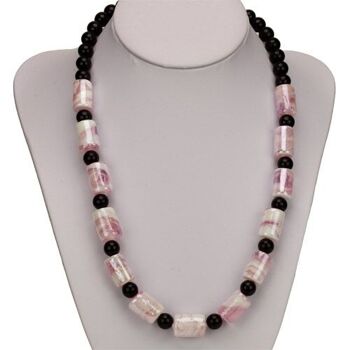 Collier Cara, rouleau rose 15x11mm 1