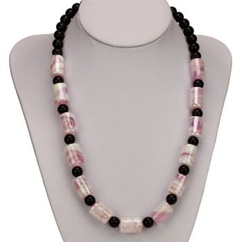 Collier Cara, rouleau rose 15x11mm 2