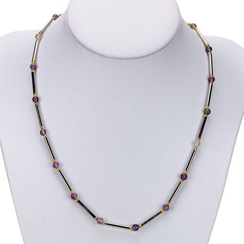 Catena con asta di ametista da 4 mm