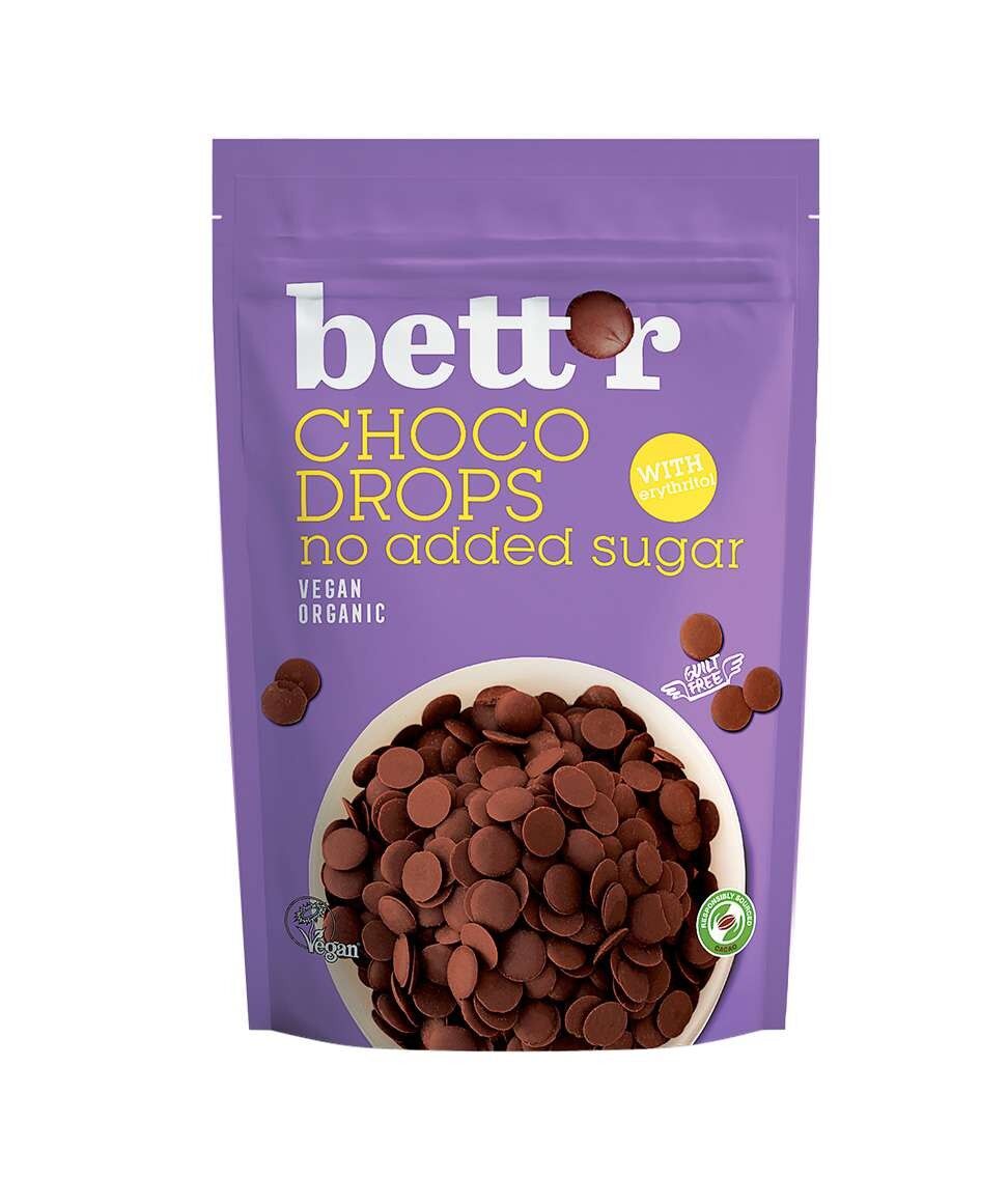 Chocolate choco drops without added sugar