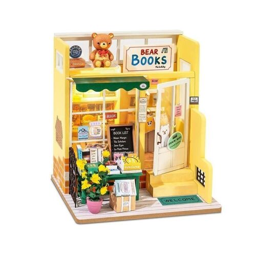 DIY House Mind-Find Bookstore, Robotime, DG152, 12.2x10x13.3cm