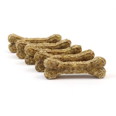 DOGBOSS 100% natural chewing bones, puppy and senior, beef skin with duck and apple, set of 5 in 12 cm (5x55g=275g) or 17 cm (5x105g=525g)