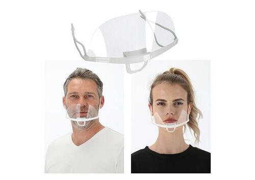 Mouth and nose visor, adjustable in size, made of plastic (W / H) 14x10cm