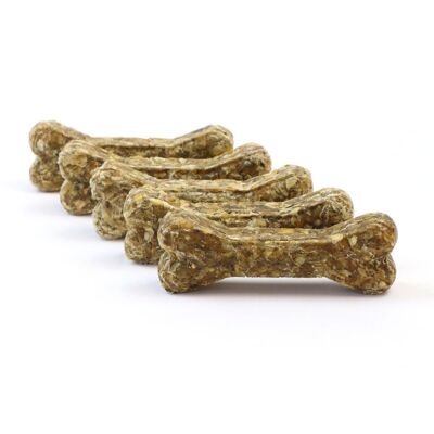 DOGBOSS 100% natural chewing bones, puppy and senior, beef skin with tripe, set of 5 in 12 cm (5x55g=275g) or 17 cm (5x105g=525g)