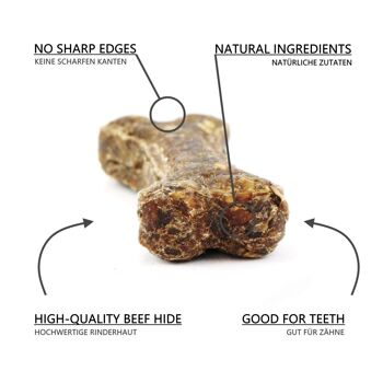 DOGBOSS os à mâcher 100% naturels, chiot et senior, peau de bœuf avec tripes, lot de 5 en 12 cm (5x55g=275g) ou 17 cm (5x105g=525g) 2