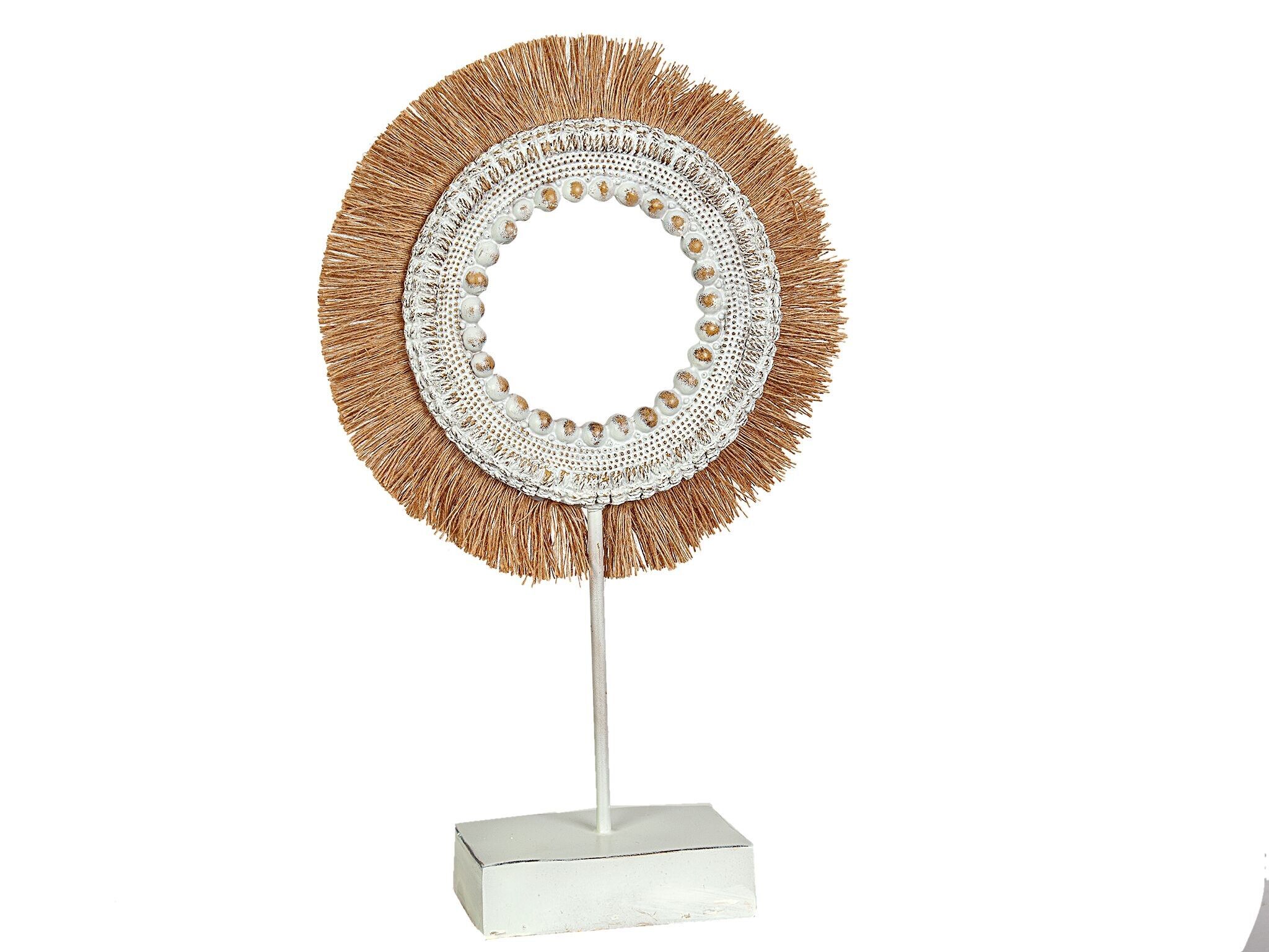 DISQUE EN RÉSINE À FRANGES SUR SUPPORT BOIS HM102213