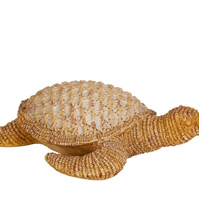 Schildkrötenfigur aus Rattanharz, 24 x 18 x 7 cm, HM102219