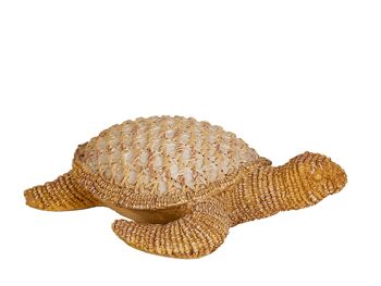 FIGURINE TORTUE EN RÉSINE ROTIN HM102219