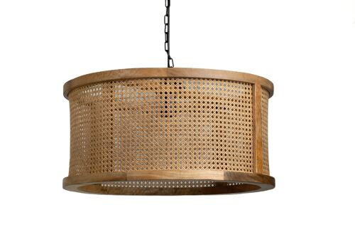 LAMPARA  COLGANTE MADERA/RATTAN HM111004