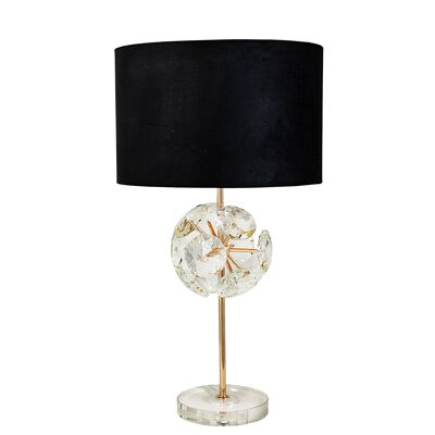 GLASS LAMP WITH BLACK SHADE HM111103