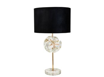 LAMPE EN VERRE AVEC ABAT-JOUR NOIR HM111103 1