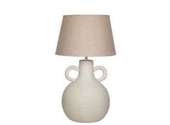 LAMPE RUSTIQUE EN CÉRAMIQUE AVEC POIGNÉES EN CÉRAMIQUE AVEC ÉCRAN 40X40X57CM HM111109