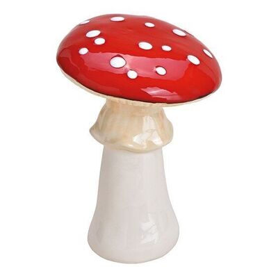 Fungo in ceramica rosso, bianco (L/A/P) 13x19x13 cm