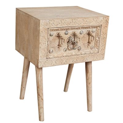 MANGO WOOD 1 DRAWER TABLE 43X35X60CM HM151013