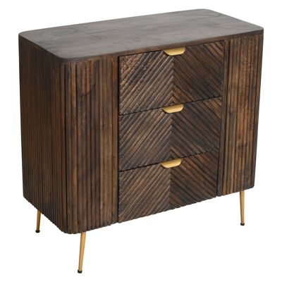 WOODEN CHEST OF 3 DRAWERS 80X38X75CM HM181008