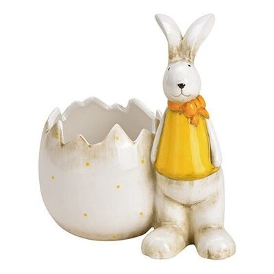 Bunny with bowl made of ceramic yellow (W / H / D) 19x19x12cm