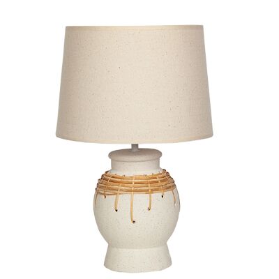 CERAMIC LAMP WITH WICKER WITH SCREEN 29X29X44CM HM111120