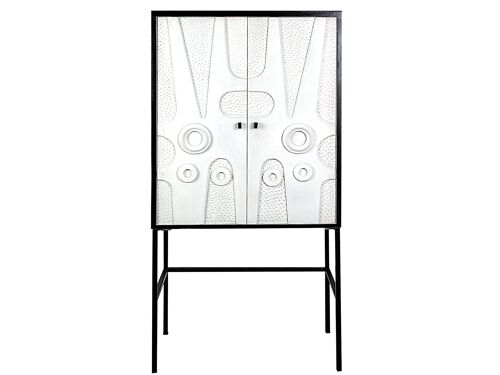 MUEBLE ALTO RELIEVE MADERA/METAL 80X43X153CM HM121016