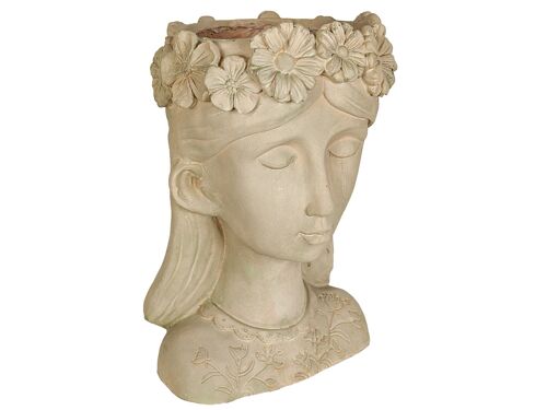 BUSTO/MACETA MUJER FLORES  RESINA 28X24X43CM HM192505