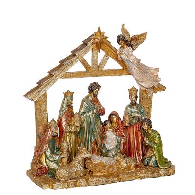 FIGURINE PORTAIL DE NOËL EN RÉSINE 40X17X39CM HM192516