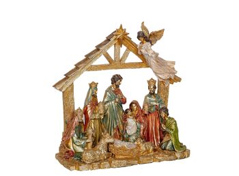 FIGURINE PORTAIL DE NOËL EN RÉSINE 40X17X39CM HM192516