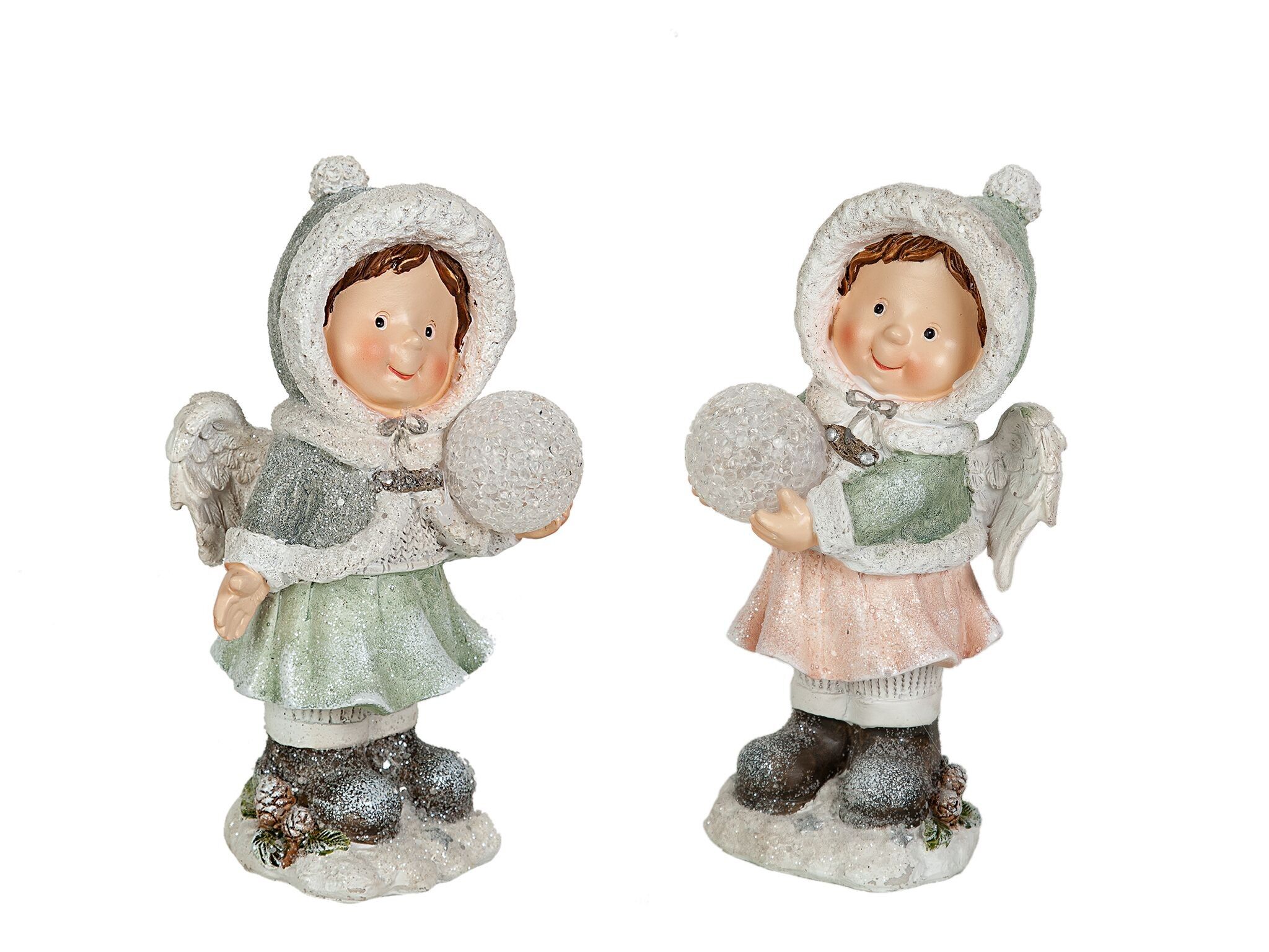 SET 2 LED-KUGELMÄDCHEN. HARZ HM192525