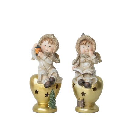 SET 2 GIRLS ON RESIN HEART HM192526