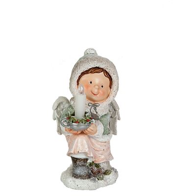 GIRL FIGURE WITH RESIN LED CANDLE HM192534
