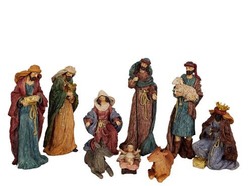 SET 9 PCS NACIMIENTO C/REYES RESINA 13X13X33CM HM192535