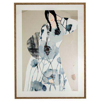 LADY PAINTING WITH FRAME AND GLASS HM402424
