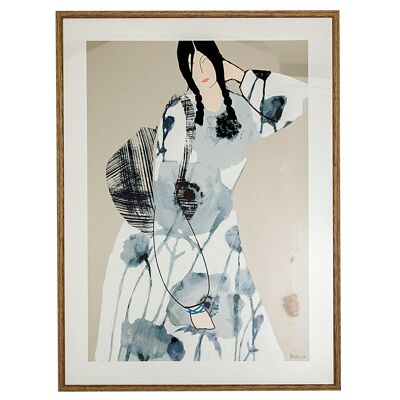 QUADRO DONNA CON CORNICE E VETRO 70X4X50CM HM402424