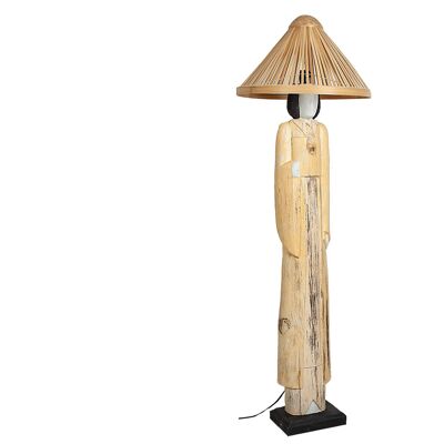 JAPANESE WOODEN LAMP/FIGURE WITH RATTAN PANT HM472293