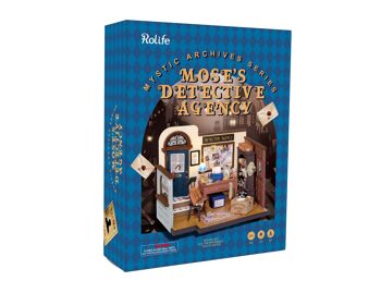 DIY House Mose's Detective Agency avec éclairage LED, Robotime, DG157, 20×12.8×15.8 cm 5