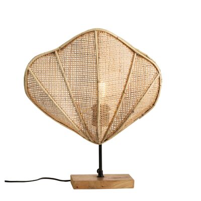 CONCHIGLIA LAMPADA DA TAVOLO RATTAN SOP METALLO 30X15X30CM HM472438