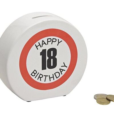 Ceramic money box Happy Birthday 18