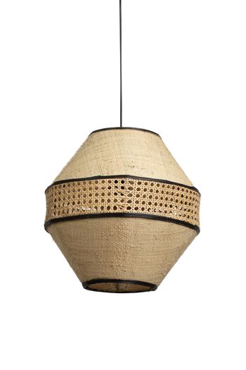 SUSPENSION ROTIN BLANC/NATUREL 40X40X40CM HM472475