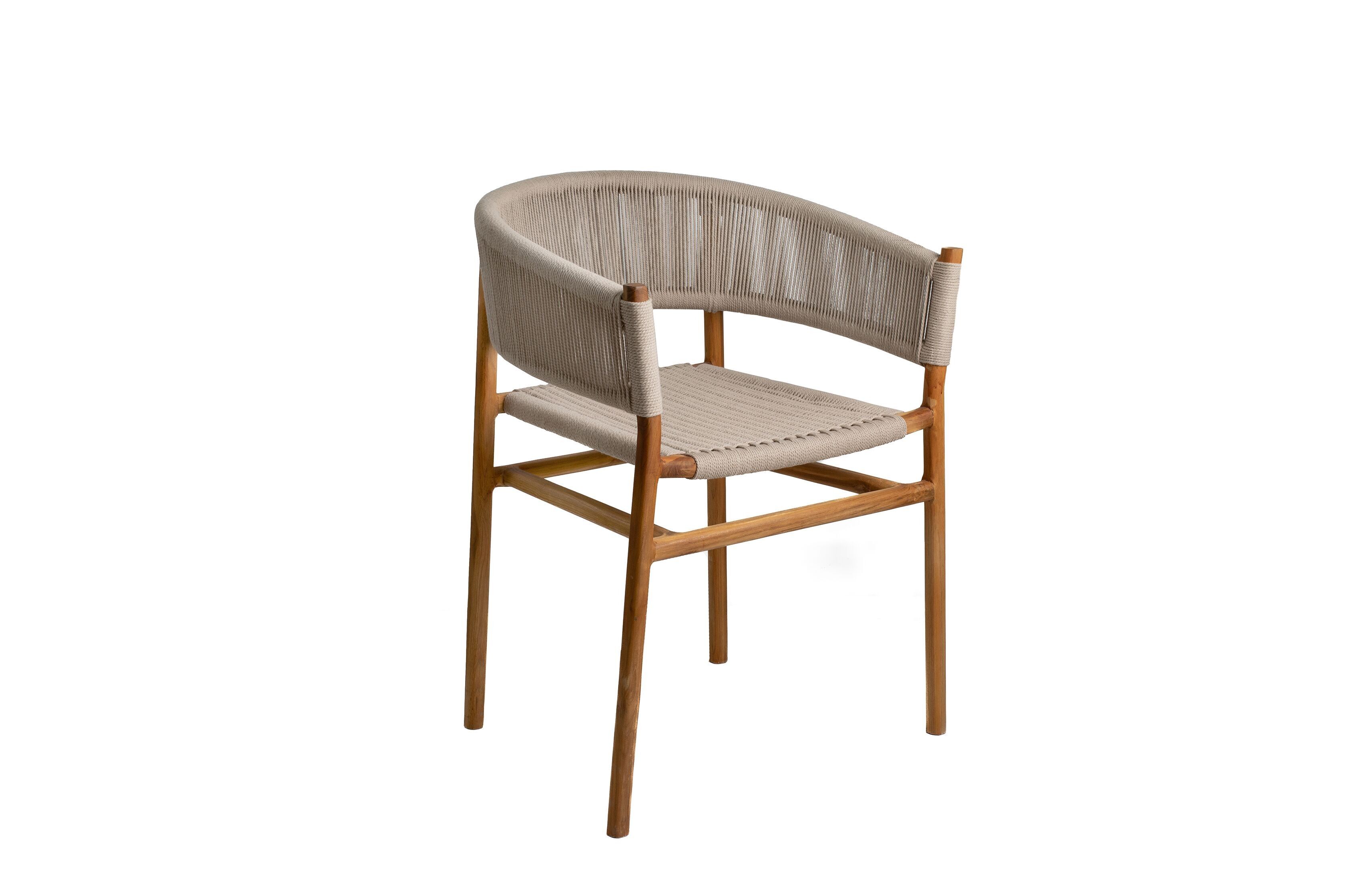 POLTRONA IN LEGNO TEAK CON CORDA HM472489