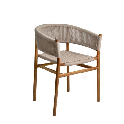TEAK WOOD ARMCHAIR WITH ROPE HM472489