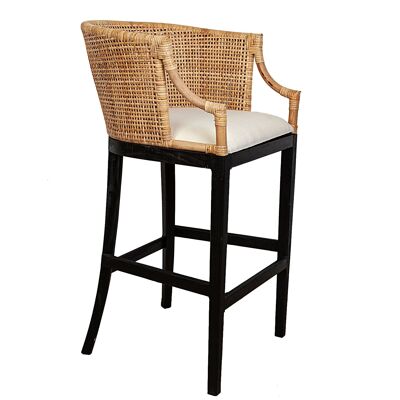 HOHER HOCKER AUS BAMBUS/RATTAN MIT KISSEN HM472507