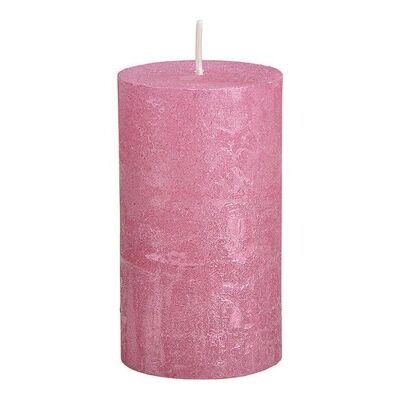 Kerze Shimmer Finish aus Wachs Pink/Rosa (B/H/T) 6,8x12x6,8 cm