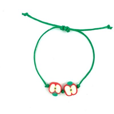 sustainable kids bracelet apple green - handmade in Nepal