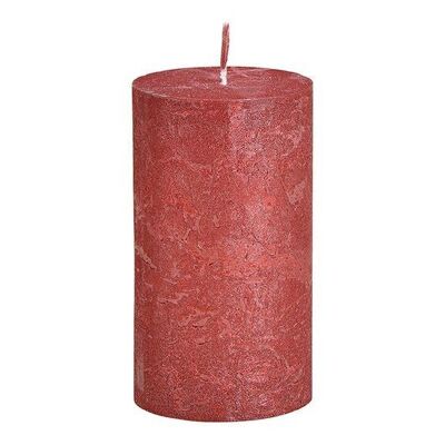 Shimmer finish candle made of Bordeaux wax (W / H / D) 6.8x12x6.8 cm