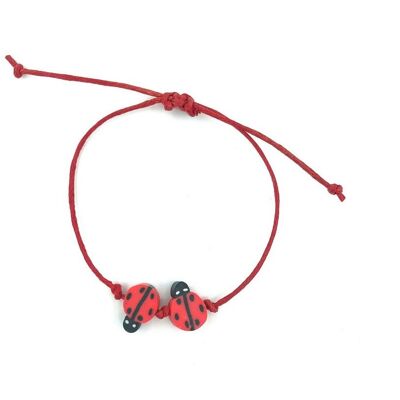 sustainable kids bracelet ladybird red - handmade in Nepal