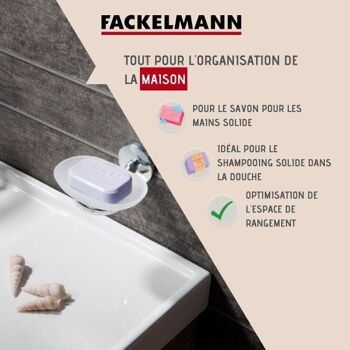 Porte savon salle de bain en verre et chromé Fackelmann Vision 2